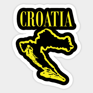 Vibrant Croatia: Unleash Your 90s Grunge Spirit! Sticker